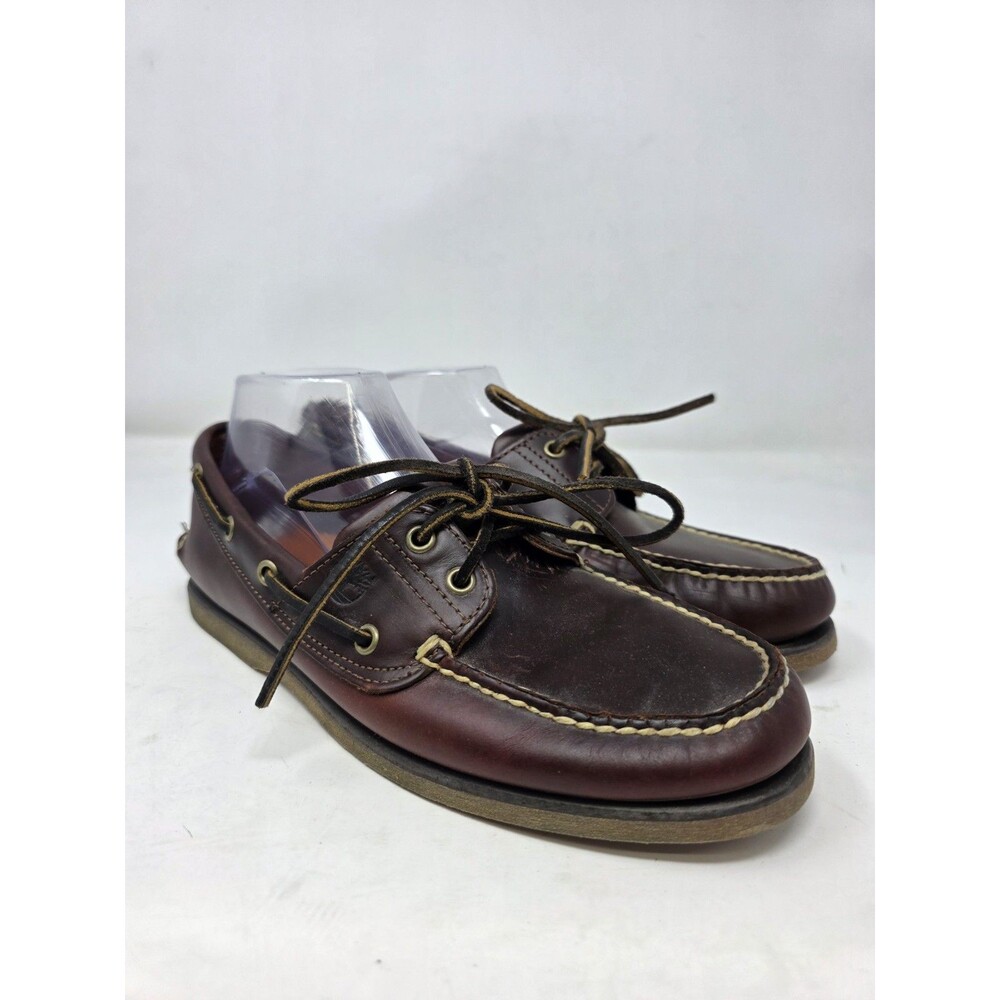Timberland Men's 2 Eye Oxblood Leather Boat Shoes Sz 9M